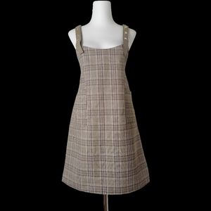👒 vintage plaid/checkered suspender skirt